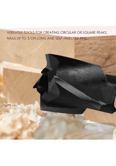 4 Adet Tenon Dübel Tapa Kesici Sıkı Tapa 8mm 10mm 12mm 15mm Mantar Matkap