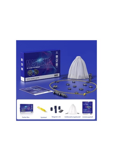 Yeni Manyetik Satranç Seti - 20 Taş, Halat Ve Sünger Tahta,b