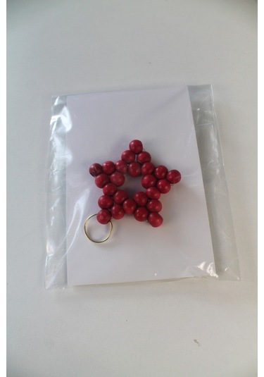 30 Adet Ahşap Yıldız Anahtarlık - Bebek Hediyelik - Kartlı