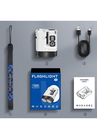 Suntek Klip El Feneri Şapka Işığı Anahtarlık Cep Seyahat Beyaz