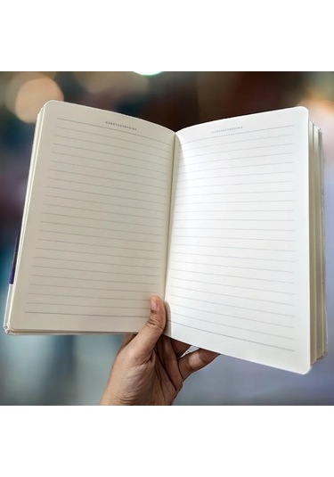 2 Adet Ajanda Çizgili Not Defteri-uçlu Kalem Hediyeli Waves Of Sparkle Mor