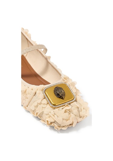 Kurt Geiger Pimlico Ballerina Kumaş Lüks Stil Kadın Babet Kahverengi