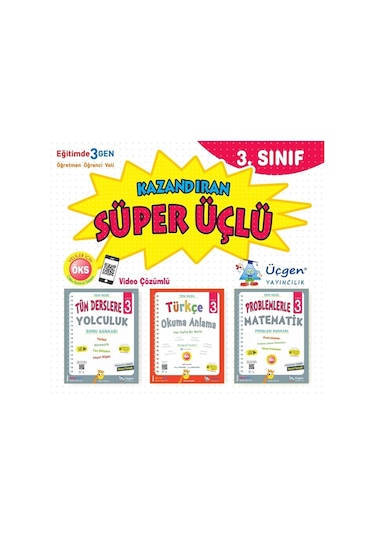 3. Sınıf Kazandıran Süper Üçlü Set + Bic 18 Li Kuru Boya Hediyeli