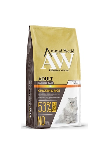 Animal World Tavuklu ve Pirinçli Yetişkin Kedi Maması 15 KG