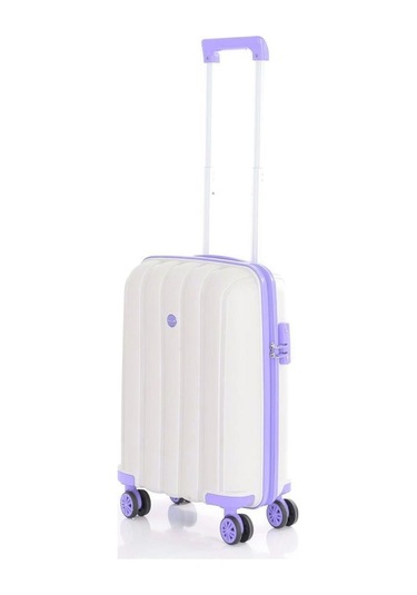 Mçs 3lü Set Kırılmaz Silikon Seyahat Valizi Bavulu V305 Kemik Lila Bej