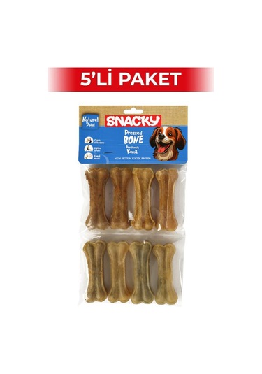 Snacky Natural Köpek Çiğneme Kemiği 7,5 Cm 8'li 5 Paket