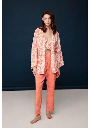 Bonnie&Clyde - Kadın Somon Viskon 3 lü Bralet Takımı  30007 Somon