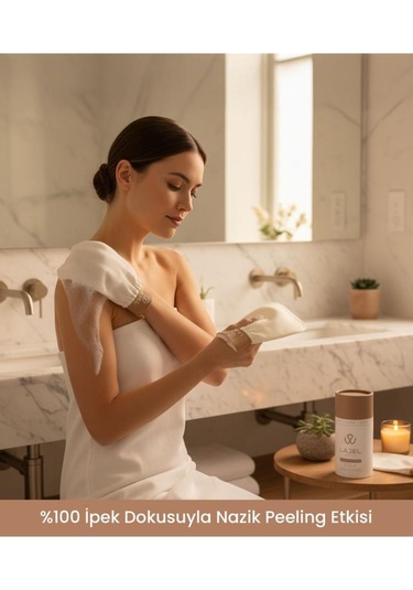 Lajel Premium 3'lü Set Beyaz Duş Kesesi