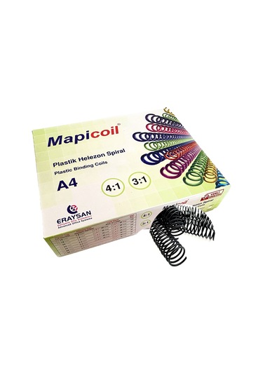Mapicoil 4:1 Plastik Helezon Spiral 22mm Siyah 50 Ad. 48 Lop