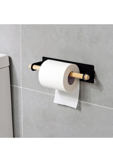 Reedark Yapışkan Çok Amaçlı Askılık - Havlu, Streç Film Ve Kağıt Tutucu Siyah