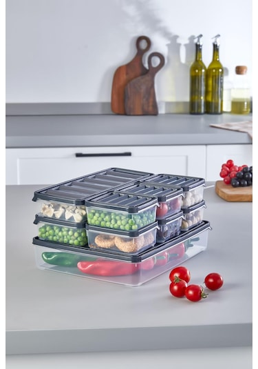 9'lu Set Buzdolabı Organizeri 1x2500ml, 2x1000ml, 6x250ml