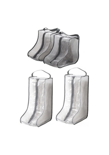 Xiaaokeji Kadın Uzun Ve Kısa Bot Saklama Çantaları, 2 Büyük+2 Küçük Seyahat İçin Gri