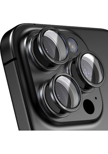 İphone 16 Pro Uyumlu Metal Çerçeveli Kamera Lens Koruyucu