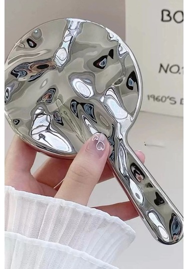 Caş Dekorasyon Gümüş Renk El Aynası Gümüş