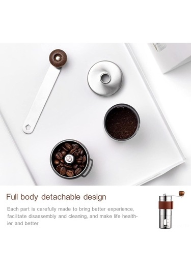 Createtech Manuel Kahve Öğütücü, El Değirmeni, Ayarlanabilir Paslanmaz Çelik, Ev Ofis Seyahat İçin Taşınabilir Diğer