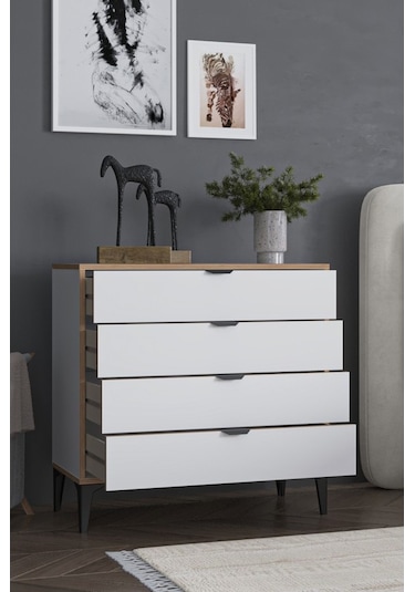 Arden 4 Çekmeceli Şifonyer Beyaz