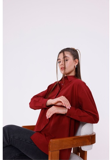 Kadın Trend Gömlek Bordo