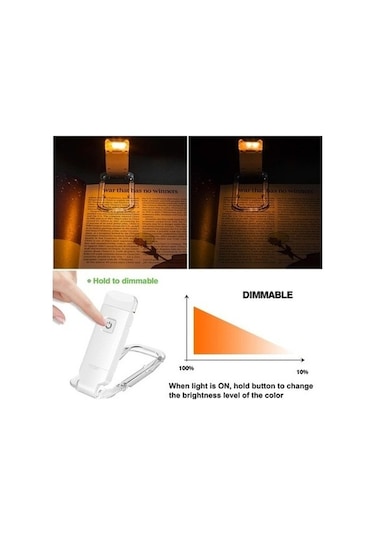 Yingfu Tcherchı Led Kitap Klipsi Okuma Lambası - Başucu Okuma Işıkları Beyaz