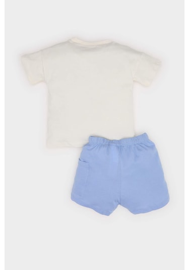 DeFacto Erkek Bebek 2'li Takım Araç Baskılı Kısa Kollu Tişört Beli Lastikli Şort E6775A525SMER100 Ekru DeFacto Erkek Bebek 2'li Takım Araç Baskılı Kısa Kollu Tişört Beli Lastikli Şort E6775A525SMER100 Ekru