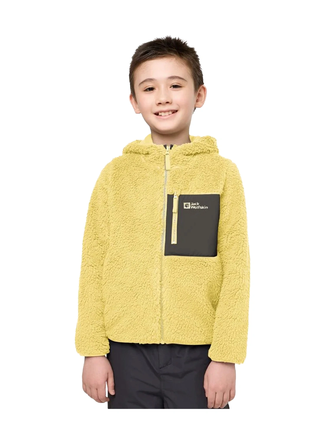 Jack Wolfskın Jack Wolfskin Ice Curl Hood Unisex Çocuk Sarı Polar Ceket M0064 Sarı