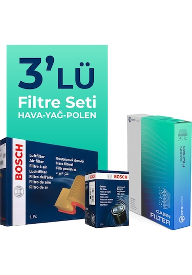 Bosch Citroen C4 X 1.2 Benzinli Filtre Bakım Seti (2022-2024) 3 Lü