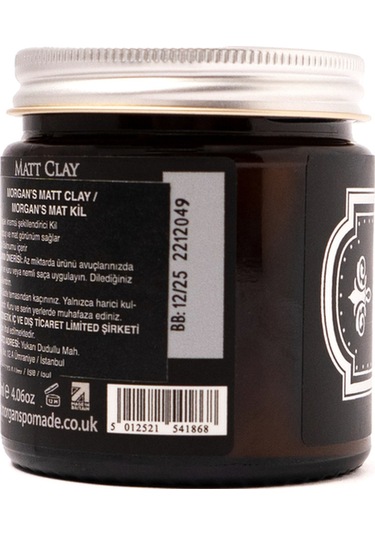 Morgan's Pomade Matt Clay Smooth Firm Hold - Güçlü Tutuş Sağlayan Şekillendirici Kil 120 ML