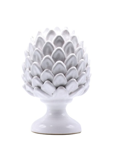 Beyaz Dekoratif Kozalak 27 Cm