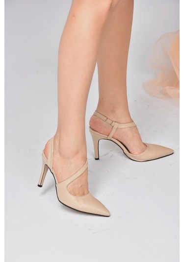 Fox Shoes Ten Sivri Burun Kadın Topuklu Ayakkabı K404910809