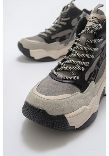 Luvishoes Olıvıa Buz Siyah Multi Kadın Spor Bot Buz Gri - Siyah