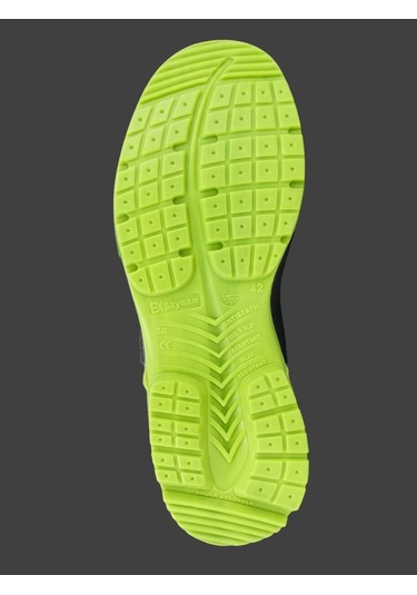 Baymax Hakiki Deri Çelik Burun Özel Taban Bx-02 Koruyucu İş Ayak Siyah - Fosforlu Yeşil