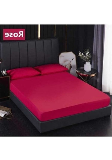 Novahub %gül Renkli Derin Cep Elastik Bantlı Yatak Portector Kapak 90x200x30cm Polyester Yatak Topper% Gül