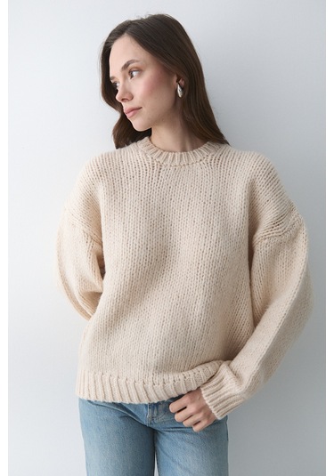 Vanilya Uzun Kollu Relax Kazak - 251091 Vanilya