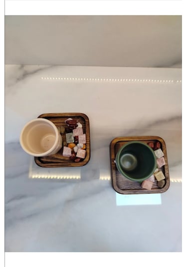 2 Li Ahşap Md Deer Espresso Fincan Seti