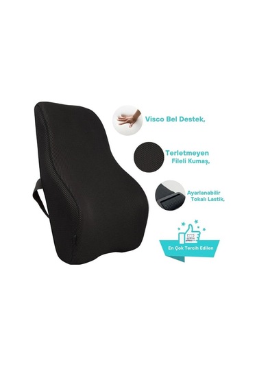 Hafızalı Köpük Sırt Yastığı -ofis Ve Araba Koltuğu İçin Ergonomik Arka Elastik Yastık