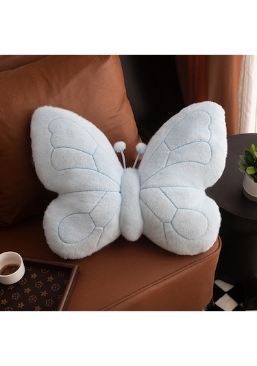 Fastbuy İyileştirilmiş Suntek Kelebek Şeklinde Mavi Yastık Hediyesi, Rahatlatıcı Ve Sevimli Yatak Eşyaları İçin İдеal Mavi