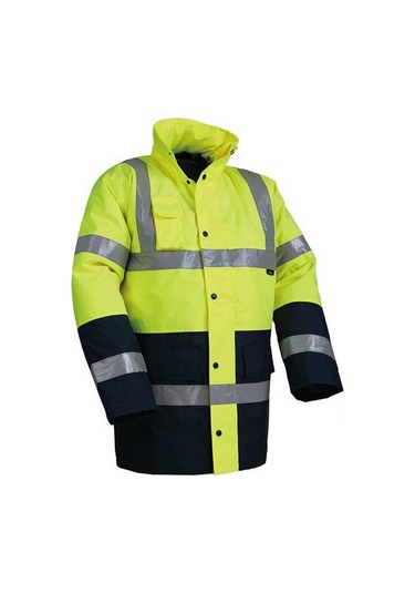 Reflektörlü 300d Oxford Çift Renk Parka Yağmurluk Sarı Sarı