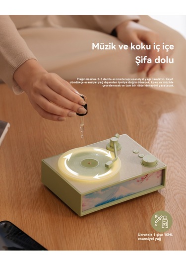 Premium Aromaterapi Vinil Bluetooth Hoparlör-beyaz