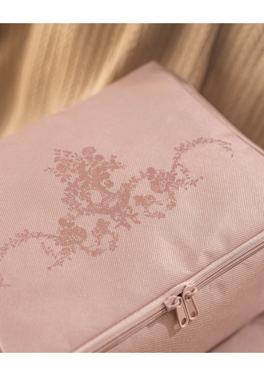 Çiçek Desen Baskılı 2'li Hurç - Pudra 8684427147641 Pudra