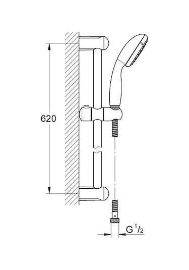 New Tempesta 100 Sürgülü Duş Seti 1 Fonksiyonlu 27853001