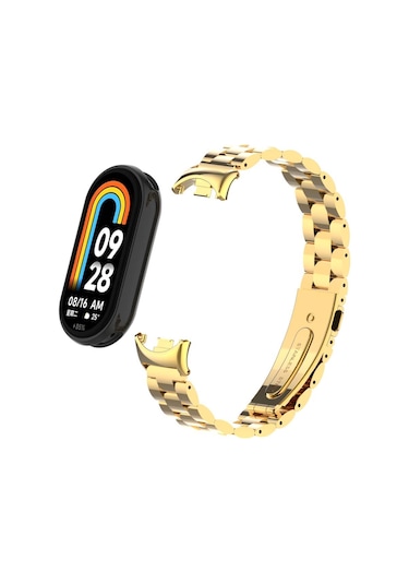 Kilifone - Xiaomi Mi Band 8 Uyumlu - Kordon Metal Kordon - Krd-04 - Siyah