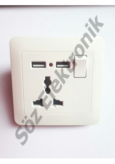 Universal Priz 2 Usb Çıkışlı