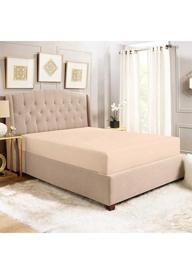 Lastiksiz Dokuma Düz Renk Çarşaf160x240 Bej