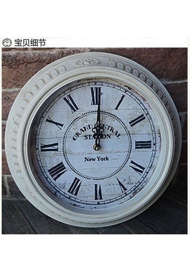 Goldenqian 14 Inç Vintage Beyaz Roma Rakamları Avrupa Duvar Saati Oturma Odası Dekoratif Antika Dilsiz Demir Çerçeve Kuvars Saat Tek Taraflı T8jaf3 Beyaz