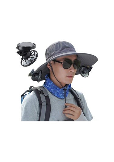 Kangvka Güneş Enerjili Klipli Mini Fan 2 Adet - Dış Mekan Sporları İçin Portatif, Pil Gerektirmeyen Soğuk Rüzgar