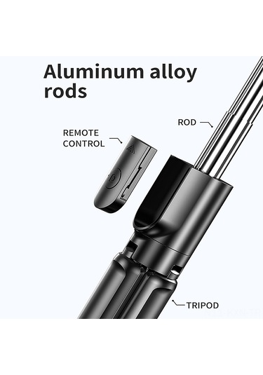 Kosona S03 Telefon Tutucu: Tripod 360 Döner, Alüminyum Kaymazsız Çubuk, Bağımsız Bluetooth Kumanda