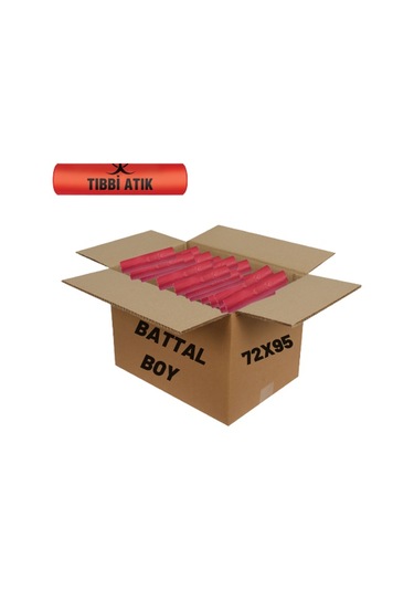 Florex Battal Boy Tıbbi Çöp Torbası Çöp Poşeti 72 x 95 CM 100 Adet