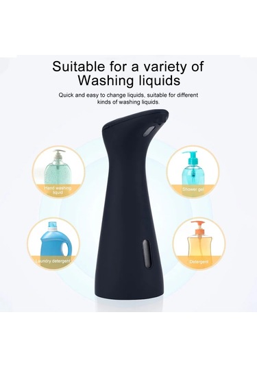 Siyah-otomatik Sensörlü Sabunluk Dağıtıcı Ev Sıvı Sabunluk El Dezenfektanı Makinesi El Fotoselli Ev El Restoran İçin