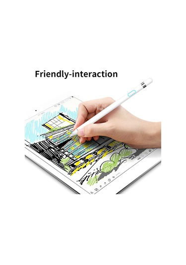 Skycity Beyaz 1.45mm Uçlu Şarj Edilebilir Kalem - Android/ıos Uyumlu, 140mah Pil, Yumuşak Yazı, Ekran Koruyucu, Taşınabilir