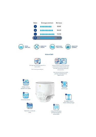 Canped Emici Külot Hasta Bezi XL Extra Large 24 Adet (3Pk*8)