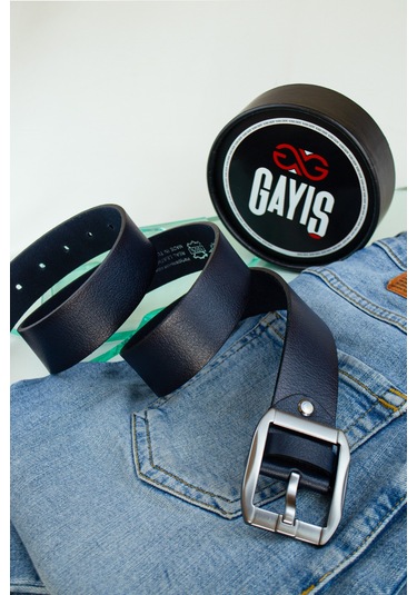 Özel Kutulu Premium Gerçek Deri Erkek Kot Kumaş Pantolon Kemeri